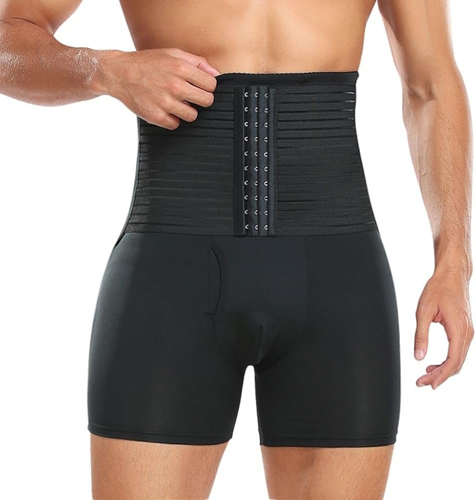 Men Shapewear Tummy Control Shorts High Waist Body Shaper ...