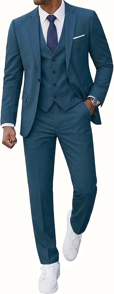 Mens 3 Piece Set Casual Wedding Suit Blazers Jacket Pants Vest ...