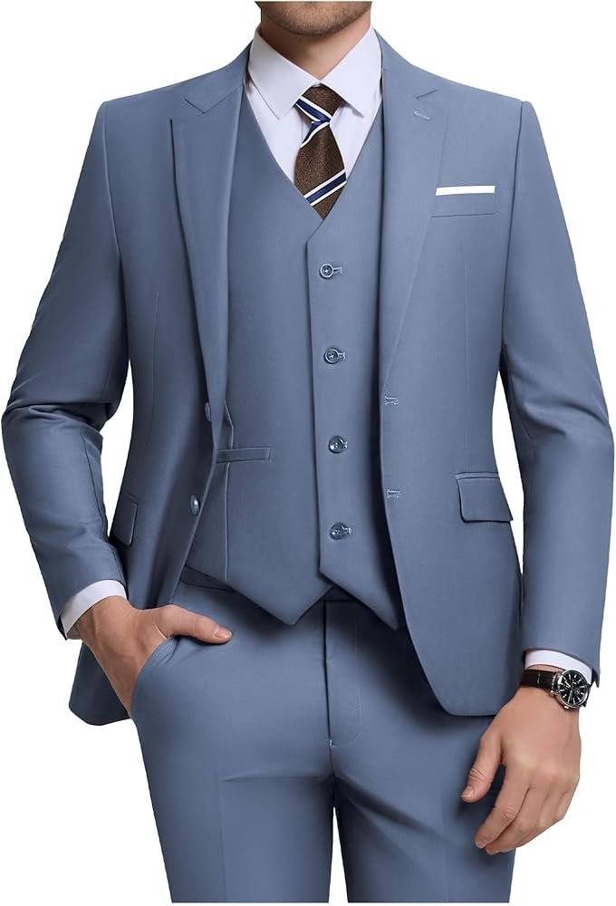 Mens 3 Piece Suit Suit Jacket Blazers Vests Business Dress Suit ...