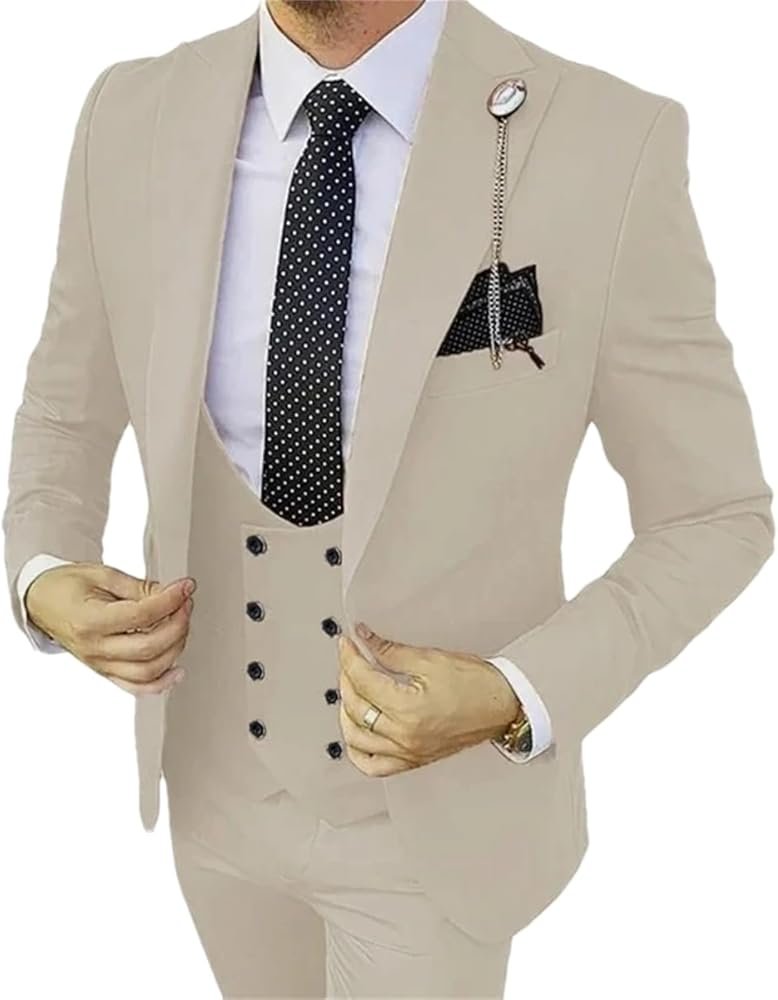 Mens 3 Piece Suit Suit Jacket Blazers Vests Business Dress Suit ...