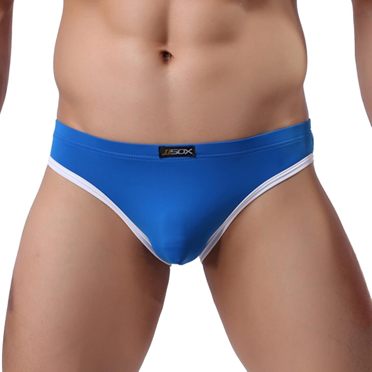 Mens Black Swim Trunks Funny Swim Briefs with Zipper Pocket Beach