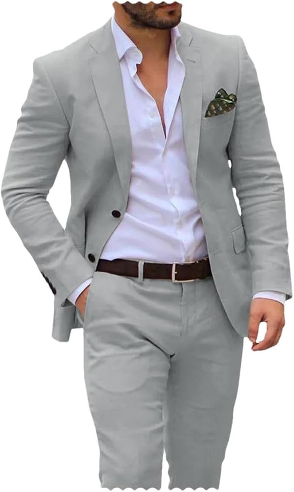 mens linen suits 2pcs blazer suit wedding mens formal wear