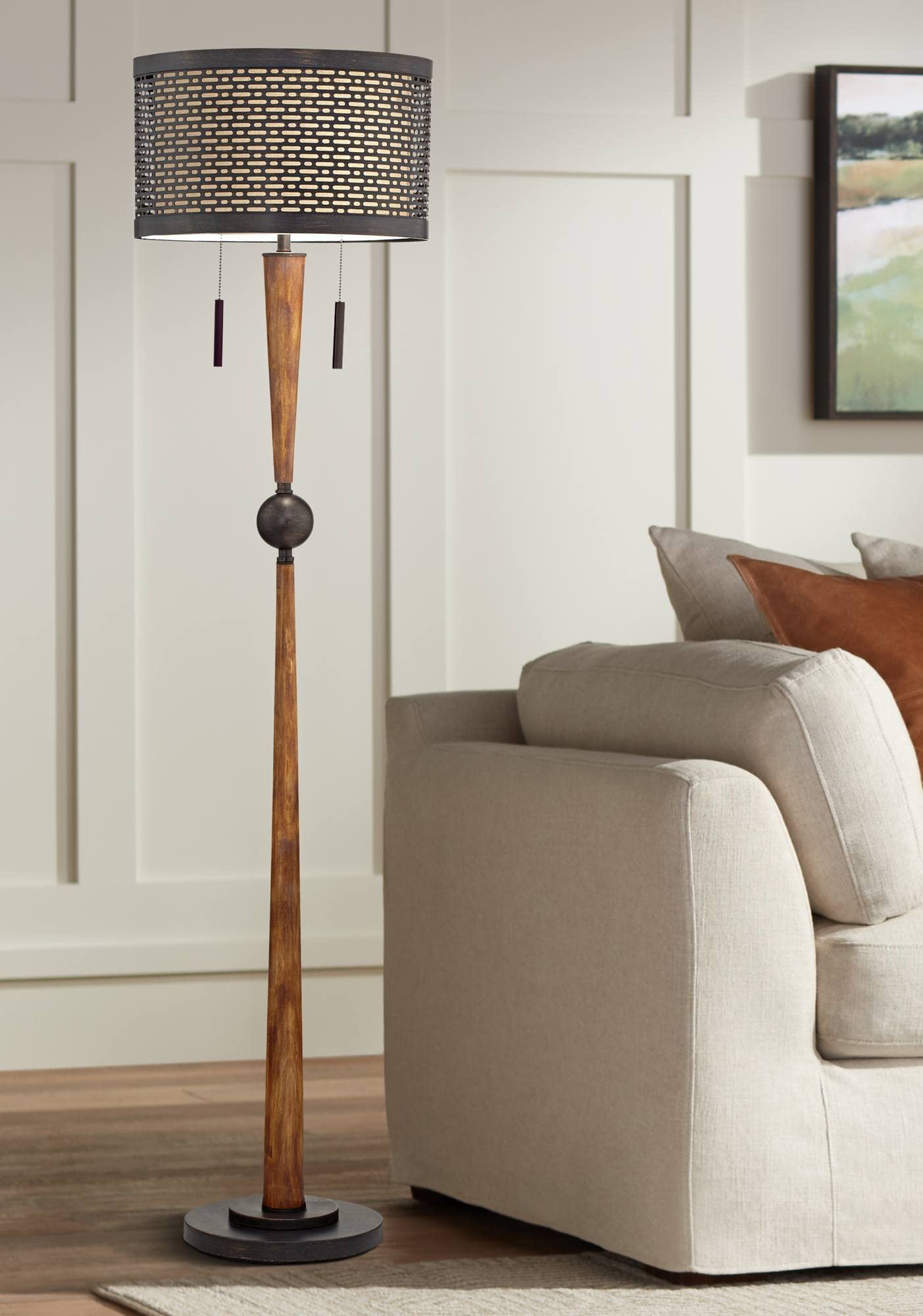 Mid Century Brown Modern Floor Lamp for Living Room ...