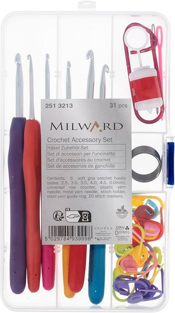 Milward Accessoires de tricot, assortis, 2 x 10 x 19,5 cm