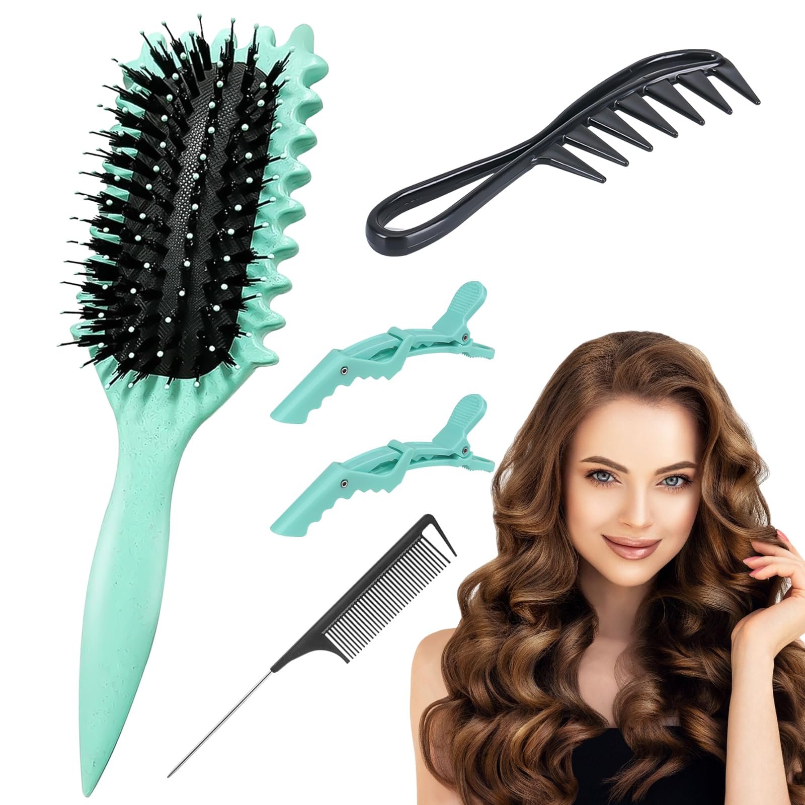 Brosse à Cheveux Pneumatique Démêlante en Poils Naturels