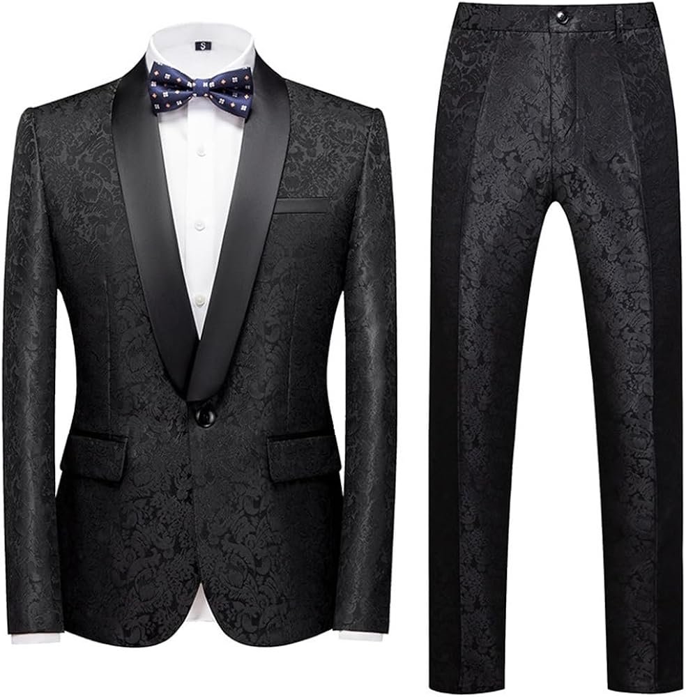 MOBYGKFY Black Tuxedos Wedding Men's Suit Set Evening Dress ...