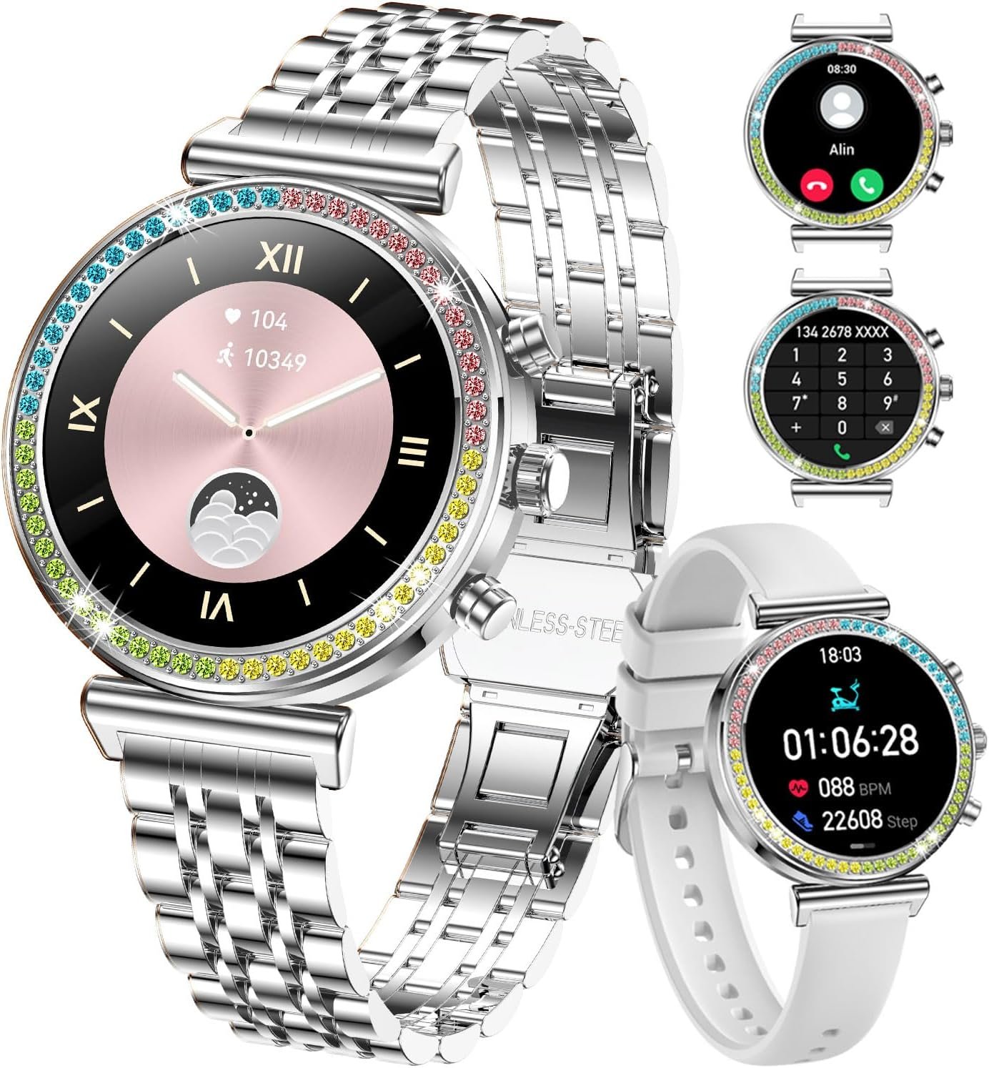 Moderne Montres Sportives Argent 925 Swarovski