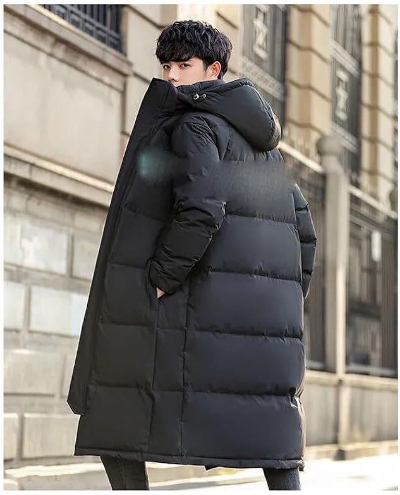 MQMYJSP Hommes Longs Trenchs Vestes d'hiver Avec Capuche ...