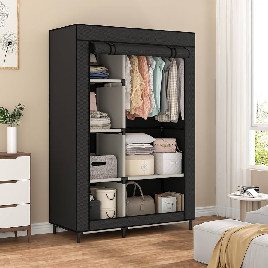 Multifunctional Portable Fabric Storage Wardrobe Clothes Hanging ...