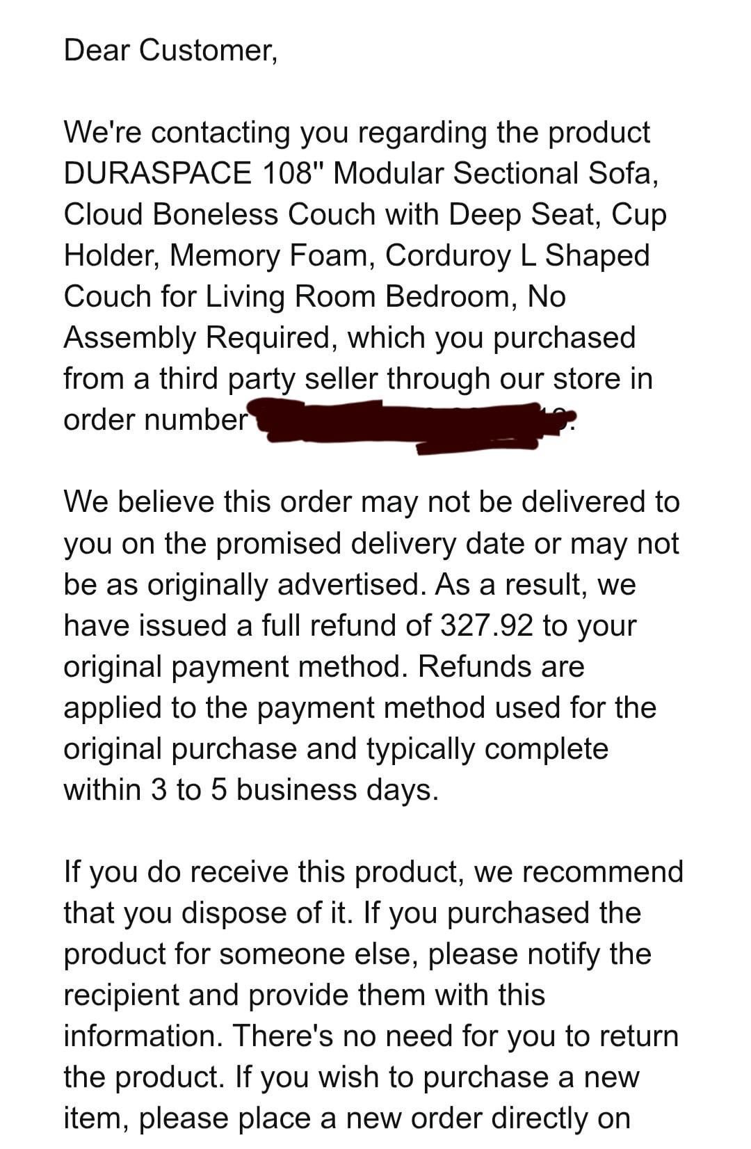 My products has been disposed without my authorization