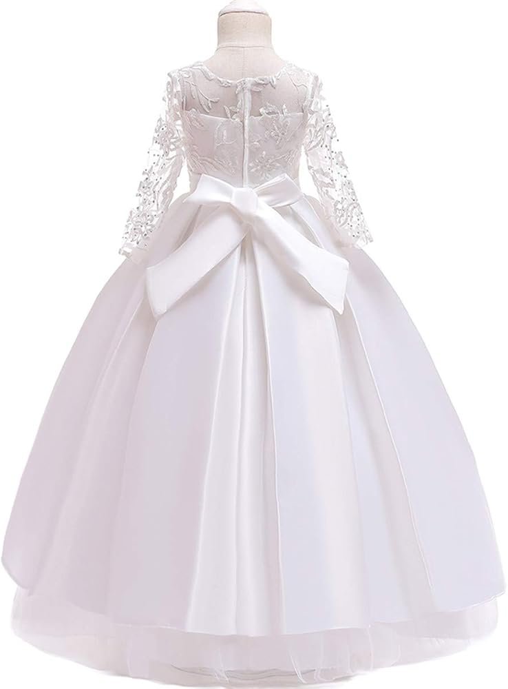 MYRISAM Girls Appliques Lace First Communion Dress Long ...