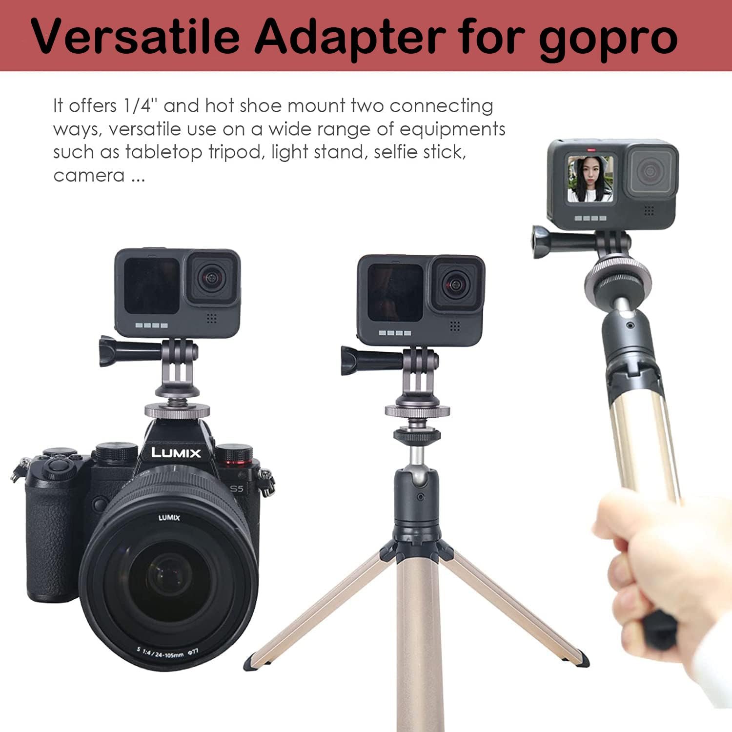 NICEYRIG Support de trépied compatible avec Hero 9/8/7/6, AKASO ...