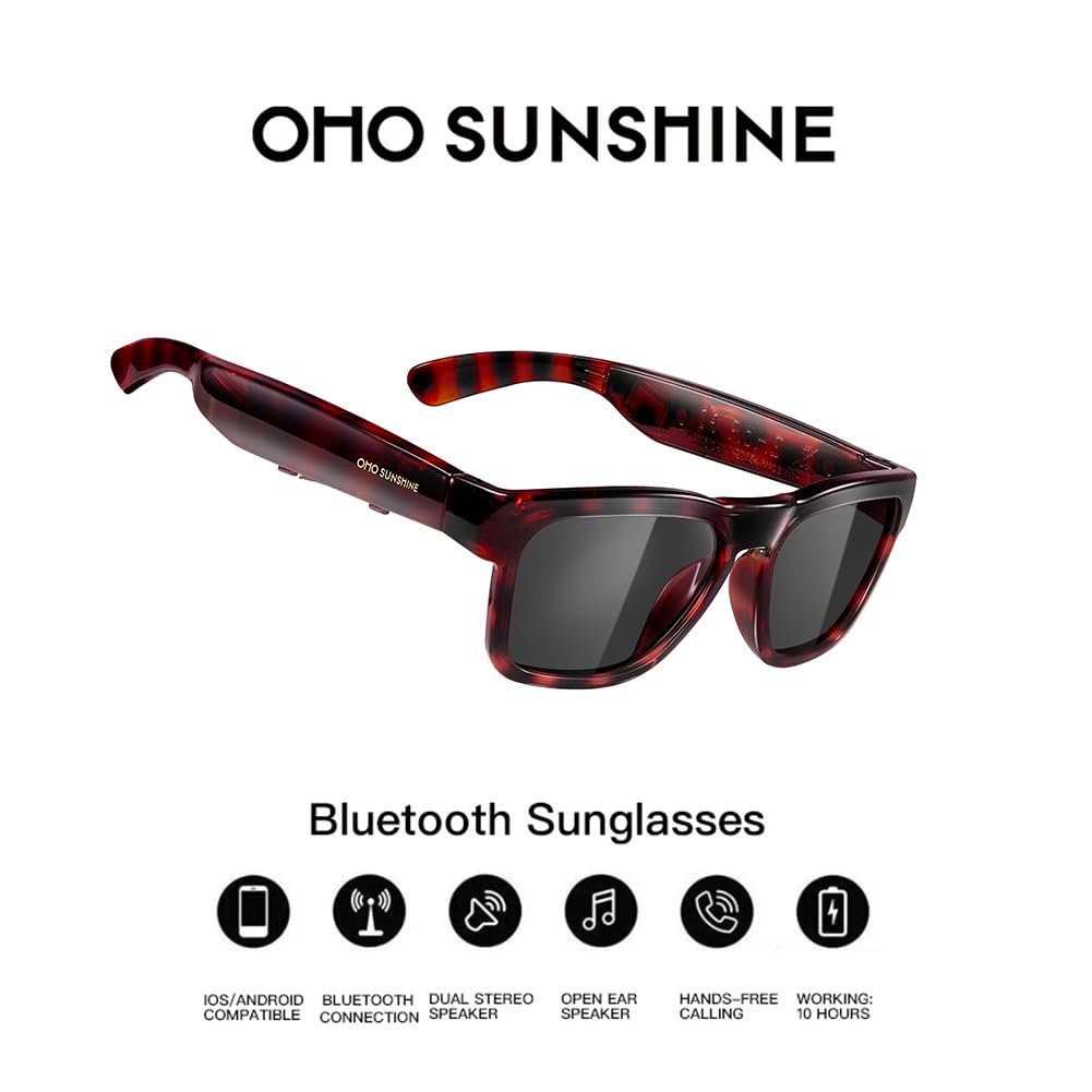 OhO sunshine Water Resistant Audio Sunglasses,Fashionable ...
