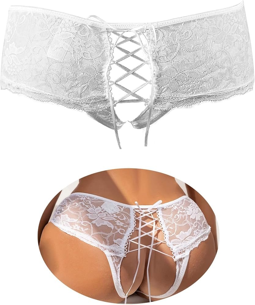 ohyeahlady Women's Open Tanga Large Size Thong Split Lace Panties Chic Hot