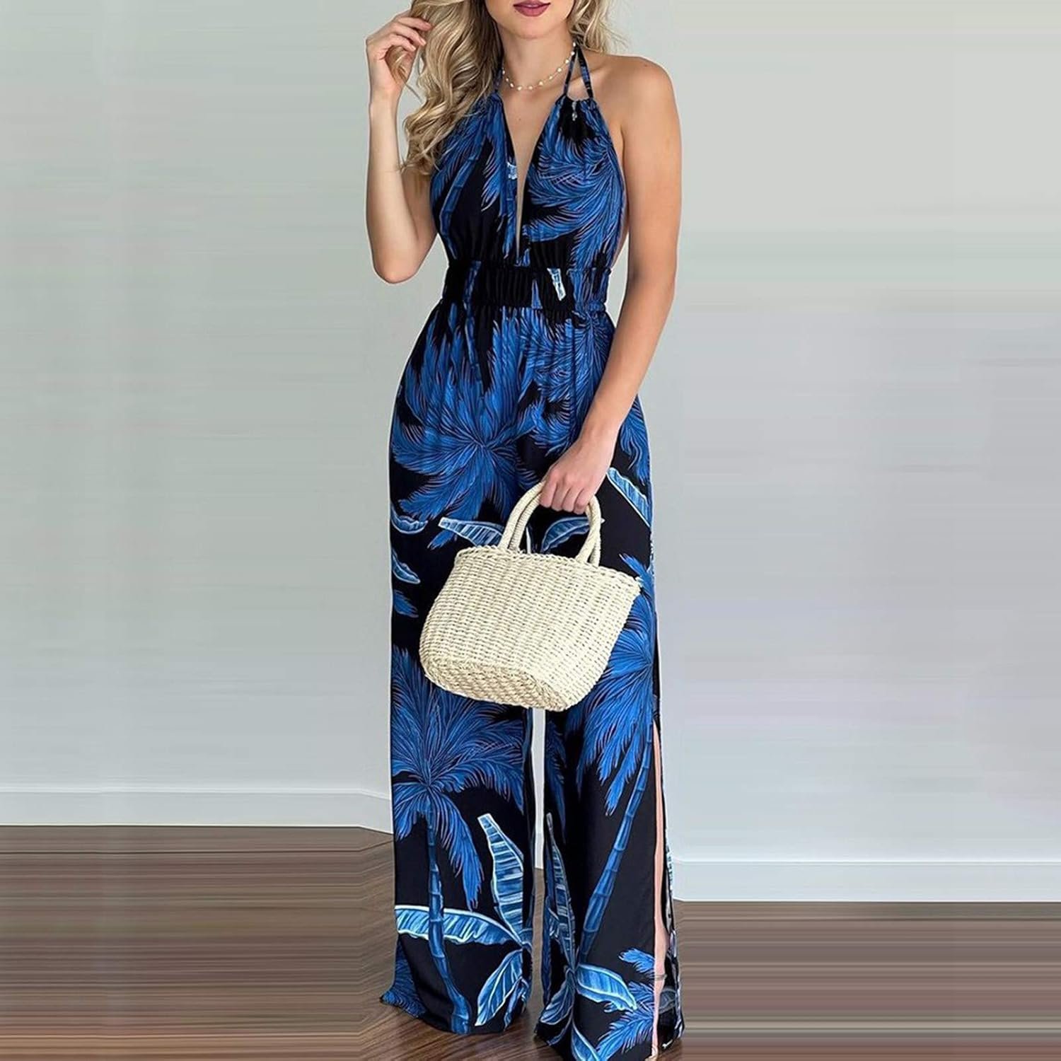 Overalls Women Summer Large Size Jumpsuit Straight Fluid ...