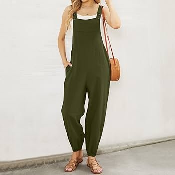Overalls Work Women Jumpsuit Casual Trousers with Pockets ...