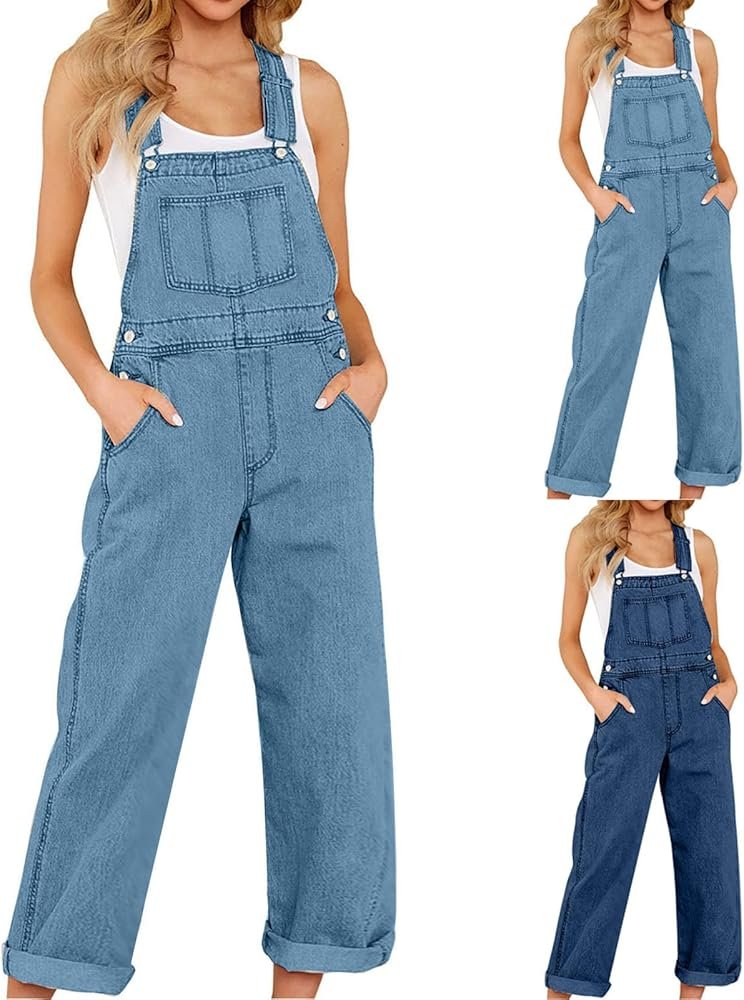 Overalls Work Women Jumpsuit Casual Trousers with Pockets ...
