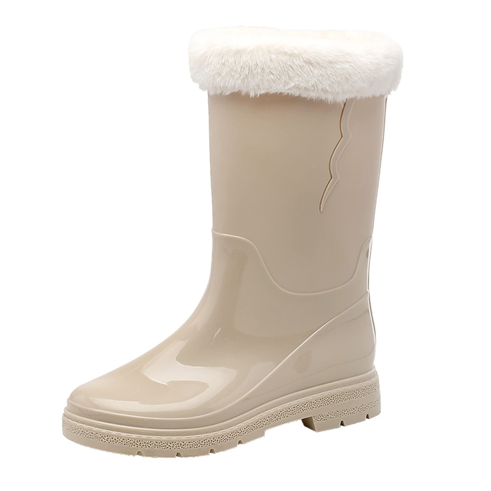 owl rain boots women high heel comfortable mid calf snow boots ...