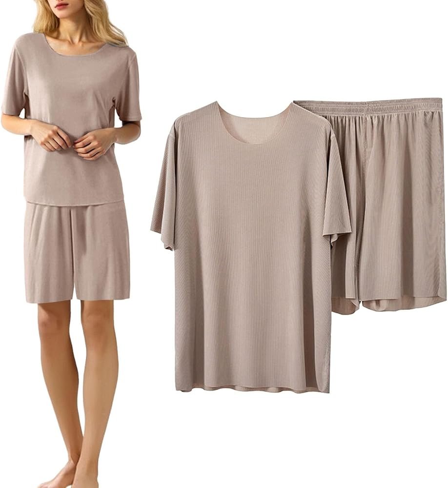 Pajamas Sets for Women Short Sleeve Women's Fleece Dresses ...