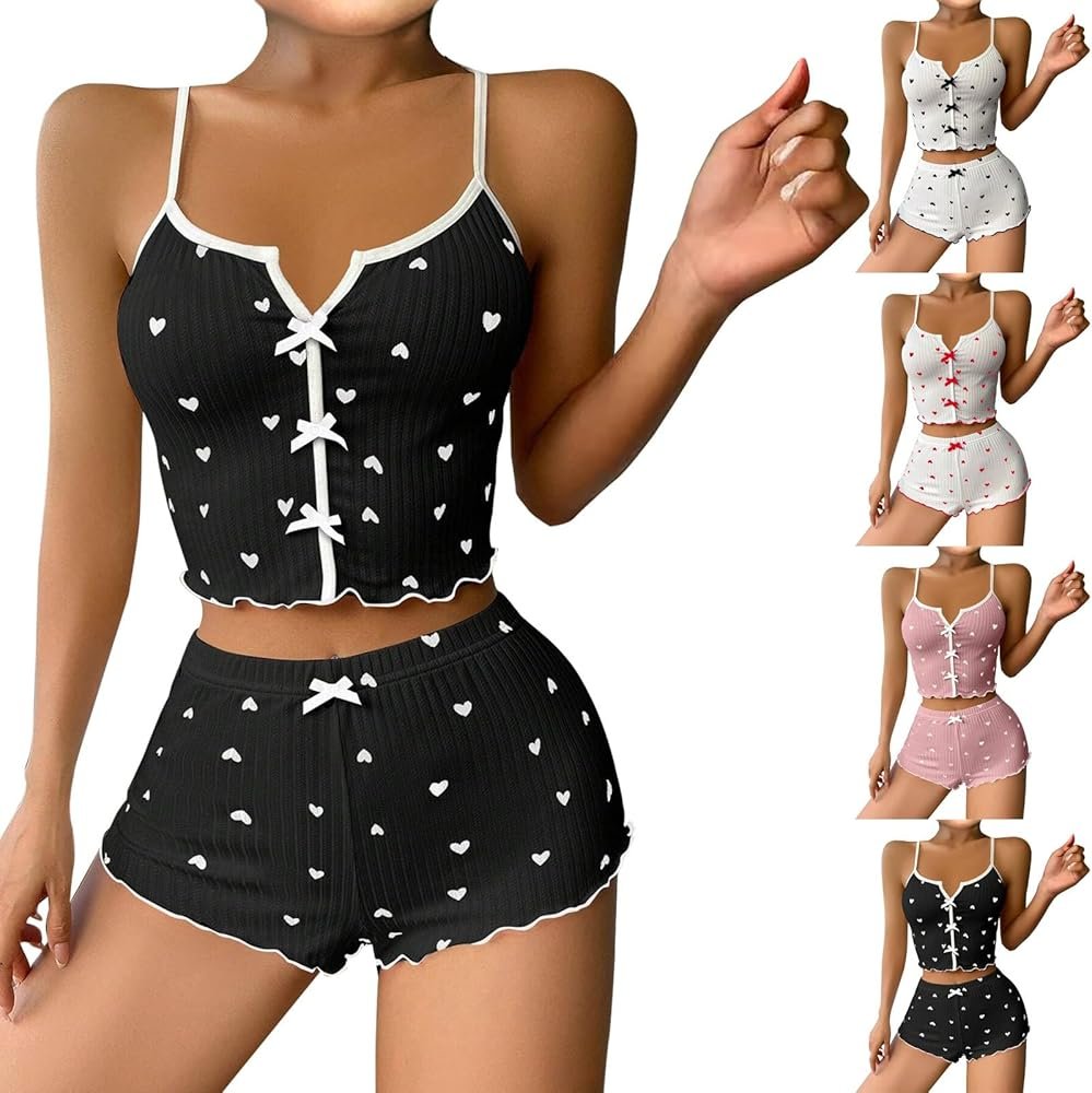 Pajamas Sets Women Sexy Home Clothes Lingerie 2 Piece Shorts ...