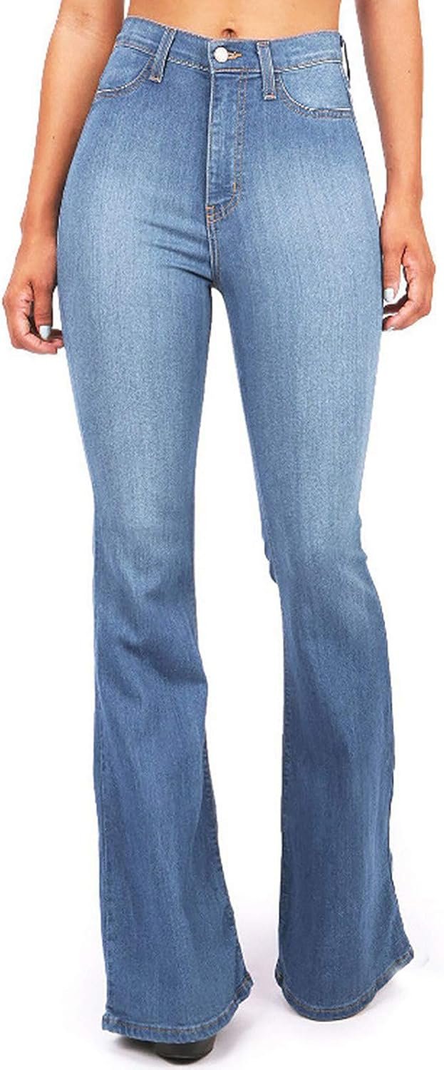 Pants Jeans Polyester High Waist Pocket Home Women ...