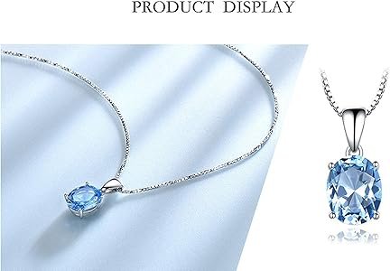 Parure Bijoux Femme Argent 925 Collier Topaze Bleue ...