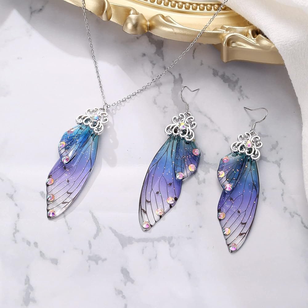Parure Bijoux Femme Mariage Ailes de Papillon Simulation Insecte ...