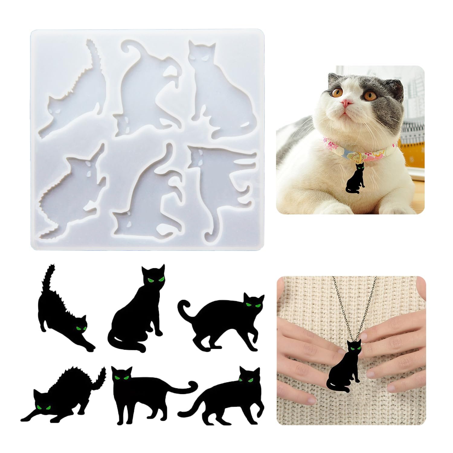 Pendentif Chat Résine