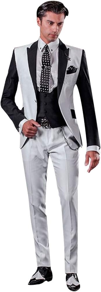Pkrboro Hommes Costume Trois pièces Tuxedos de fête de Mariage ...