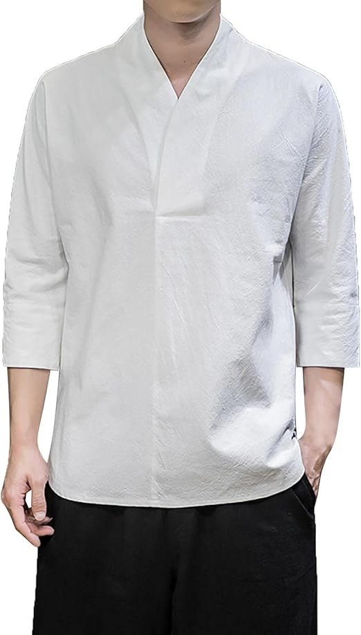 Chemise Décontractée Homme Col Mandarin Lin PODOLIXIA