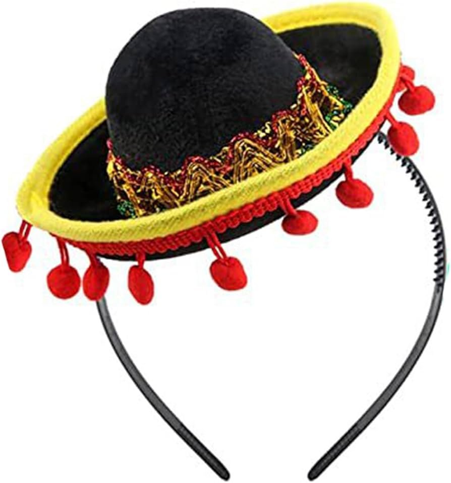 POPETPOP 3 Pieces Hats Hair Hoop Sombrero Mexican Headband ...