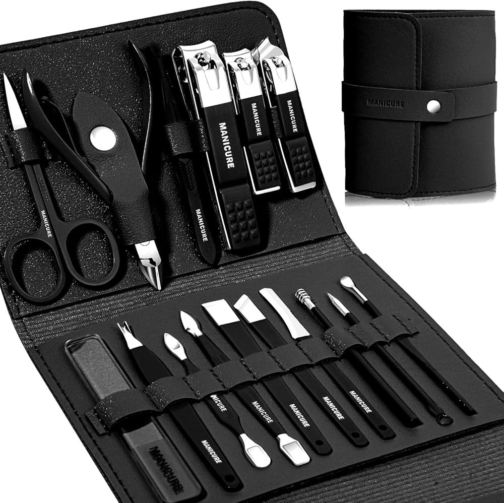 Professional Manicure Pedicure Kit 16 Piece Nail Care Kit Complete ...