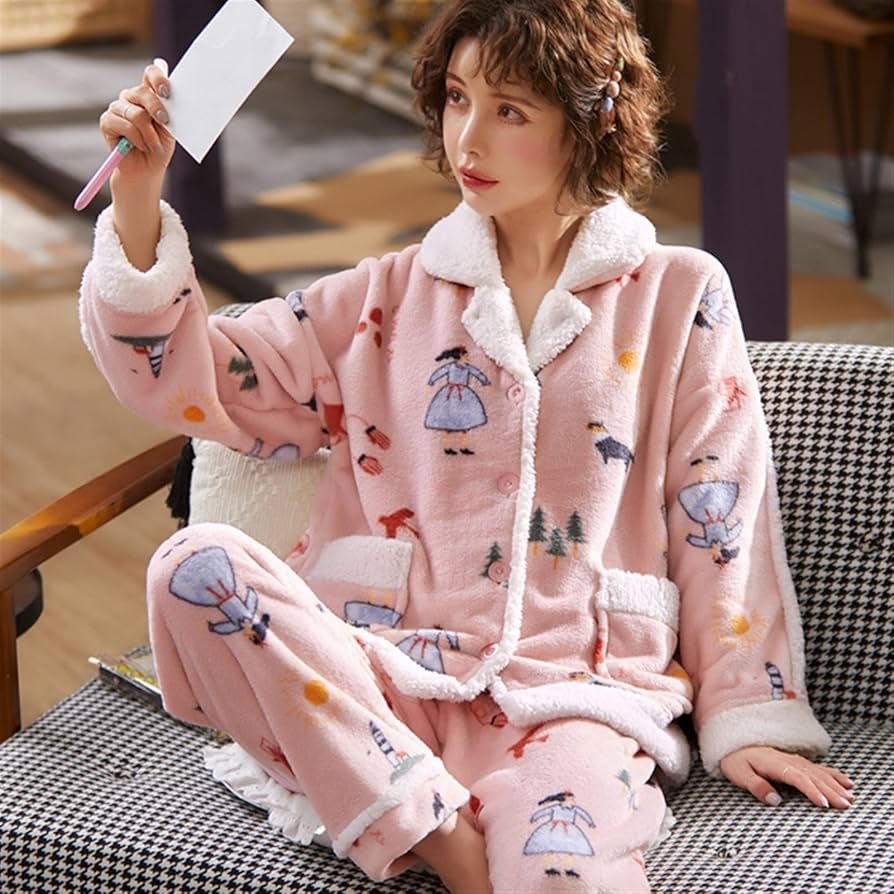 PyjamasWomen Pajamas Sets Autumn Winter Pyjamas Thick Warm ...