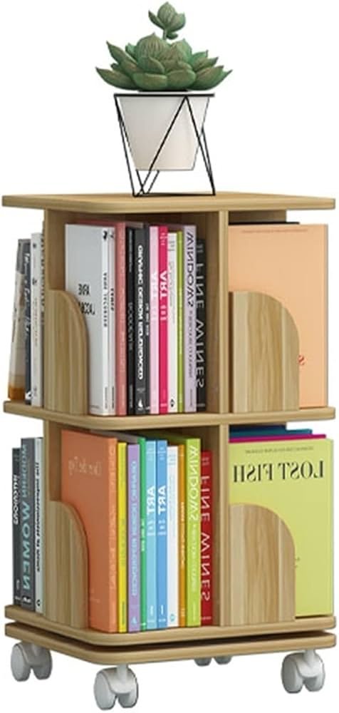 RKJDMSWJ Bookcases Rotatable Bookshelf Multi-Layer ...