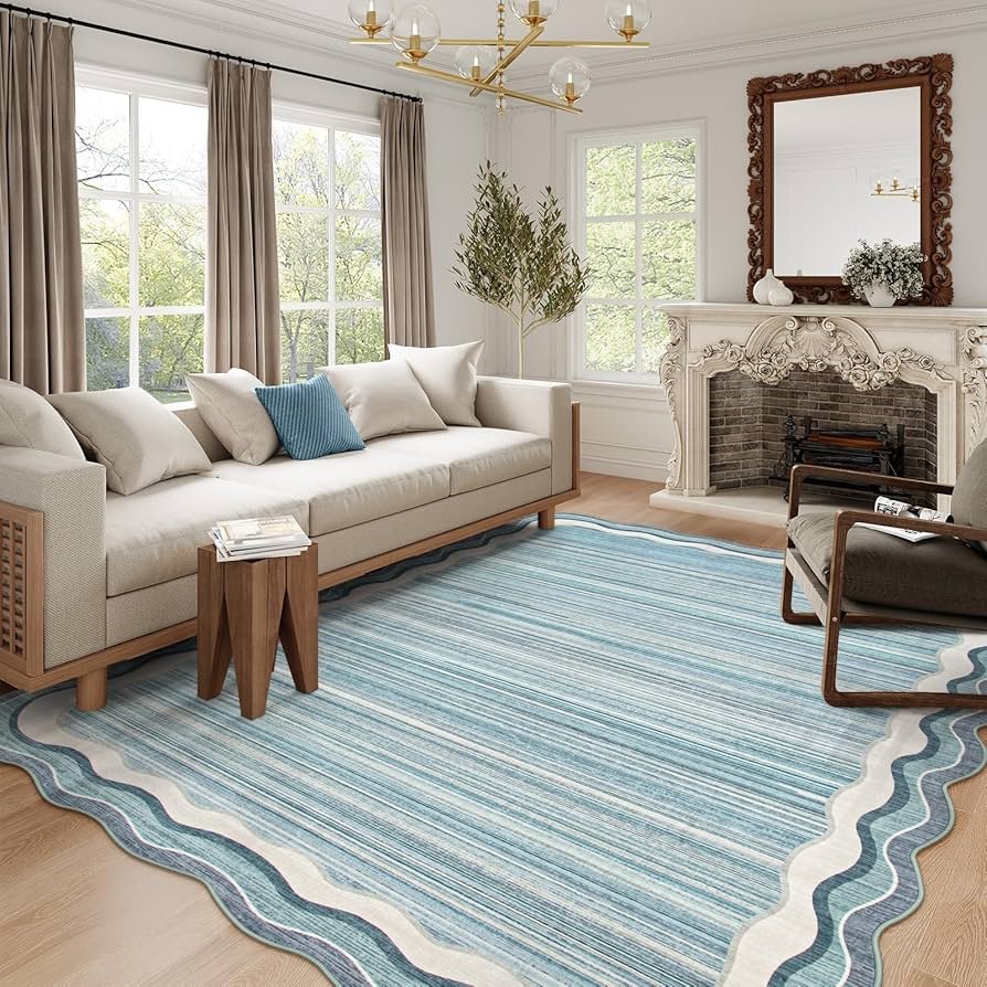 Rugs Rugs Living Room Area Rug Blue Modern Minimalist Rugs ...