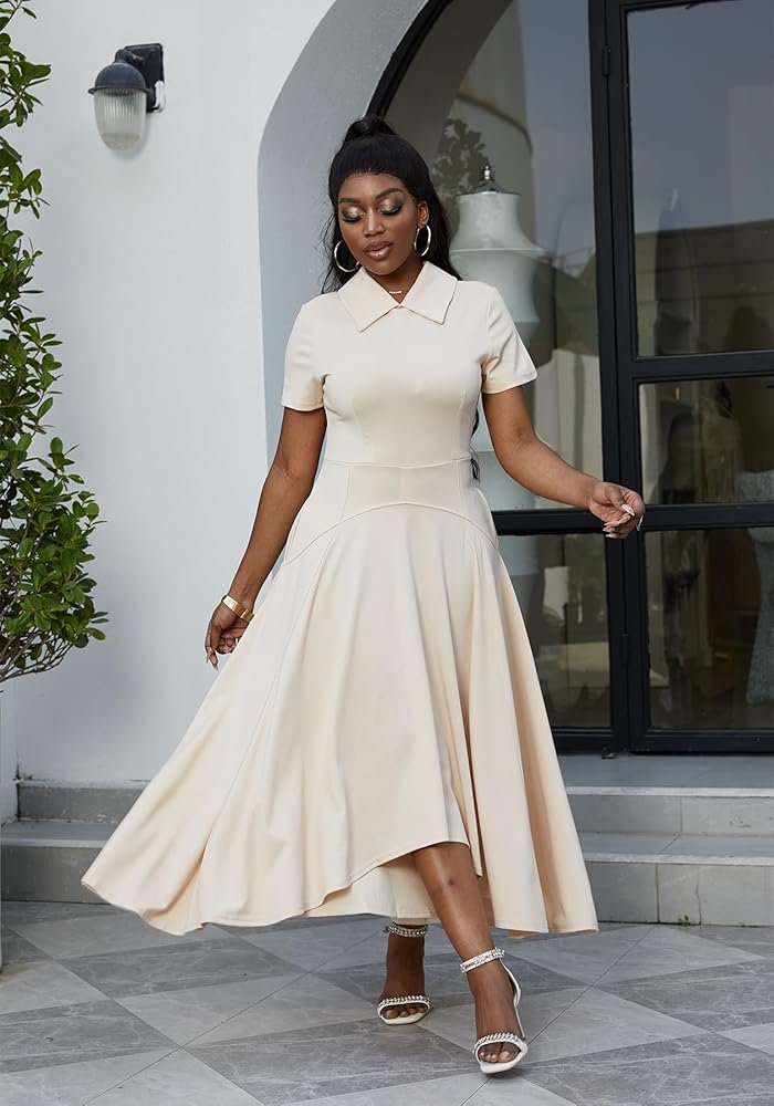 s Elegant Ceremony Dress Women Casual Dresses High Waist ...
