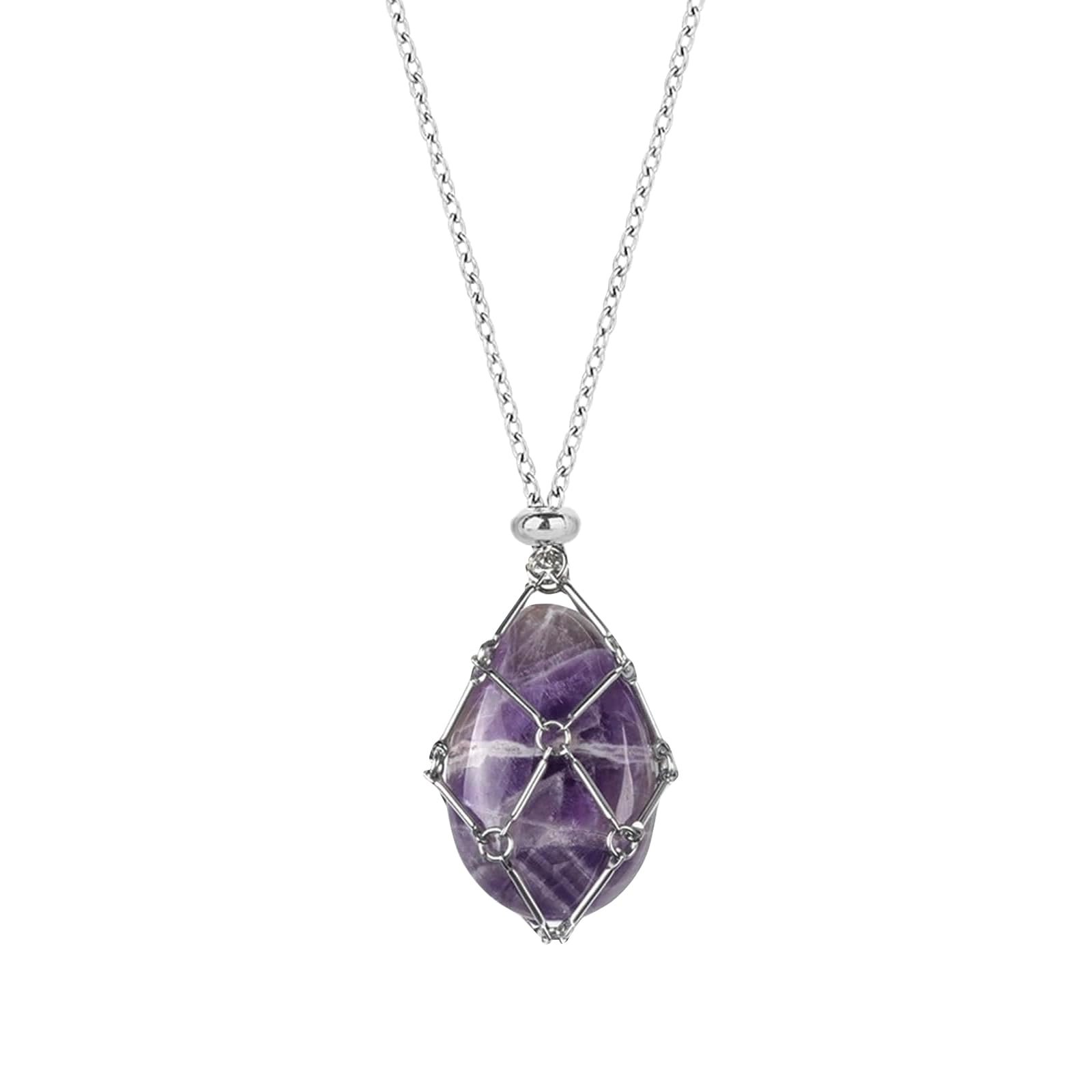 Saituo Home Collier Pendentif en Cristal Naturel, Filet de ...
