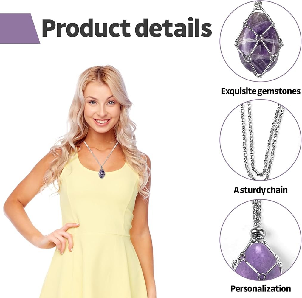 Saituo Home Collier Pendentif en Cristal Naturel, Filet de ...