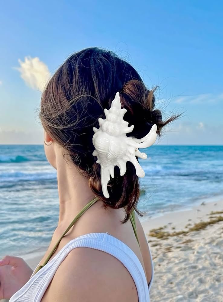 Seashell Hair Clip, Acetate Animal Hair Claw Clips, Beach ...