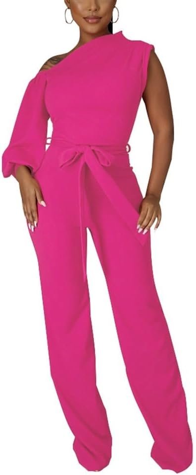 Sexy Inclined Shoulder Jumpsuits For Women One Piece Pants ...