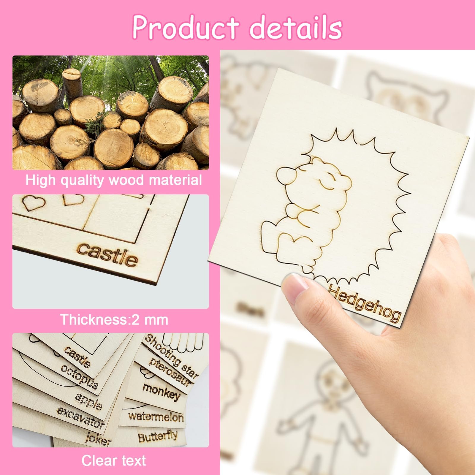 Shinybox Kit de Bricolage en Bois, 60 Pièces Planche à Dessin en ...