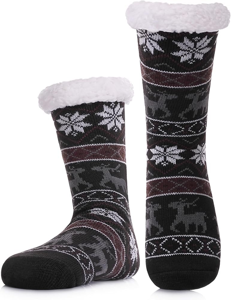 Slipper Socks Men Women Autumn Winter Velvet Blocked Warm ...