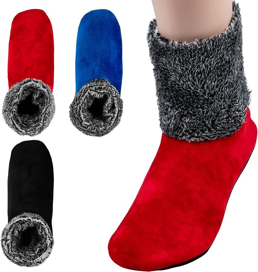 Slipper Socks Men Women Autumn Winter Velvet Blocked Warm ...