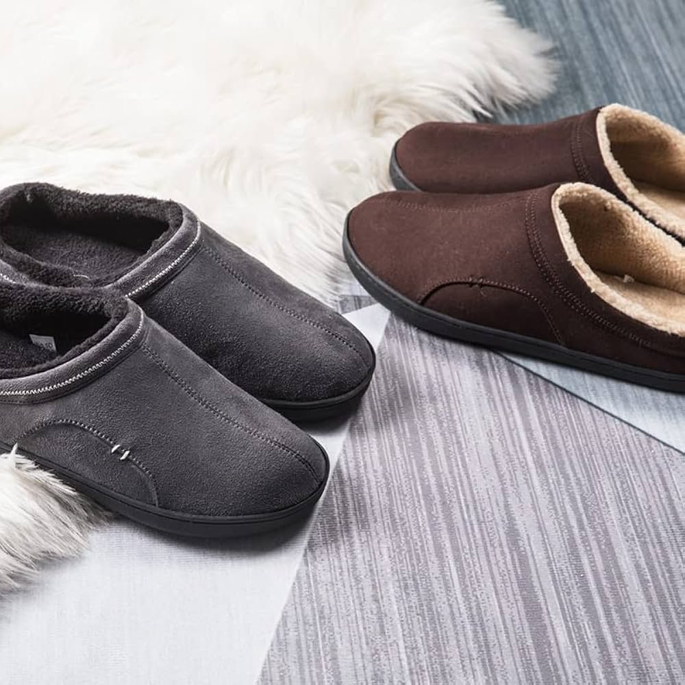 Slippers Men Classic Home Slippers Winter Suede Short ...