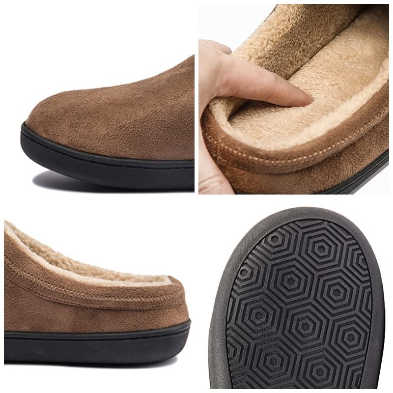 Slippers Men Classic Home Slippers Winter Suede Short ...