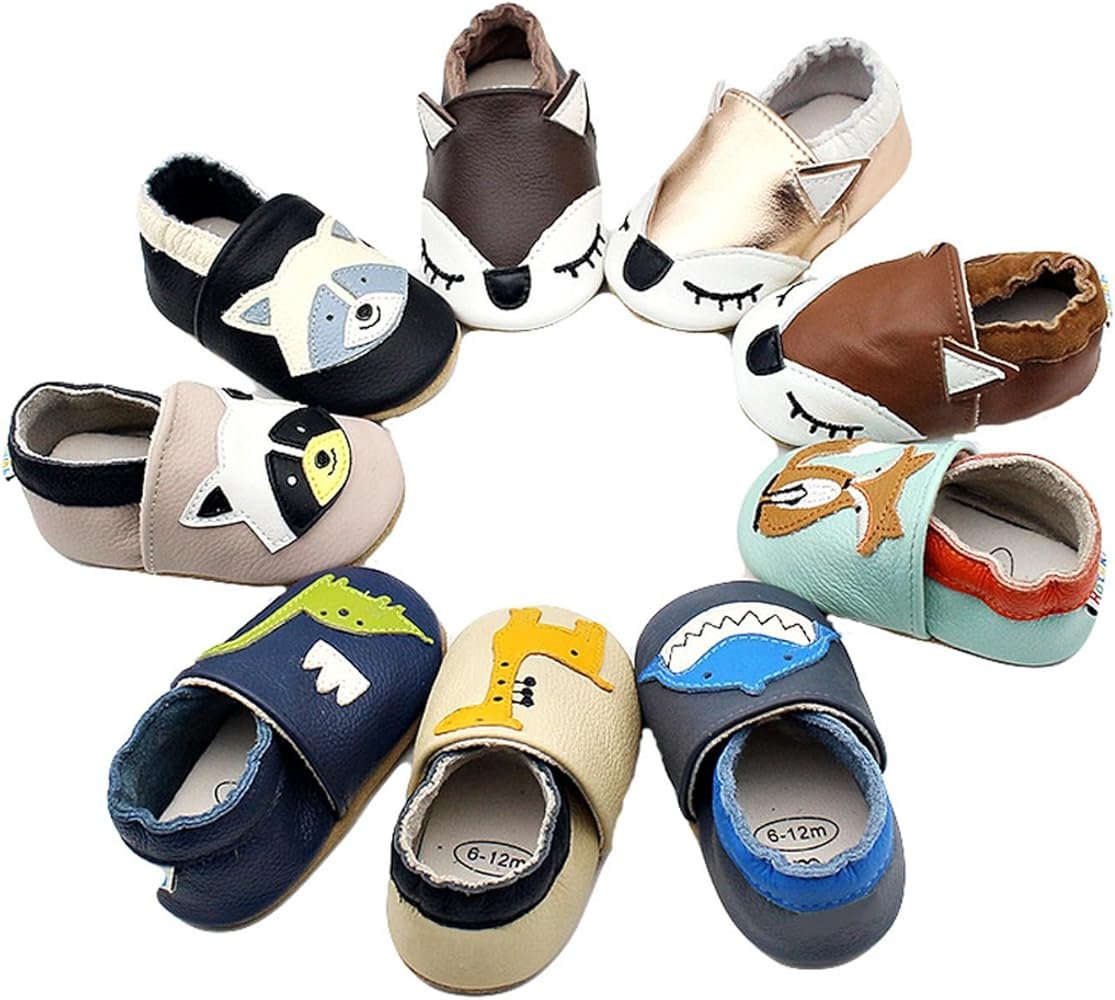 Soft Leather Baby Girl Boy Shoes Non-Slip First Steps Slippers ...