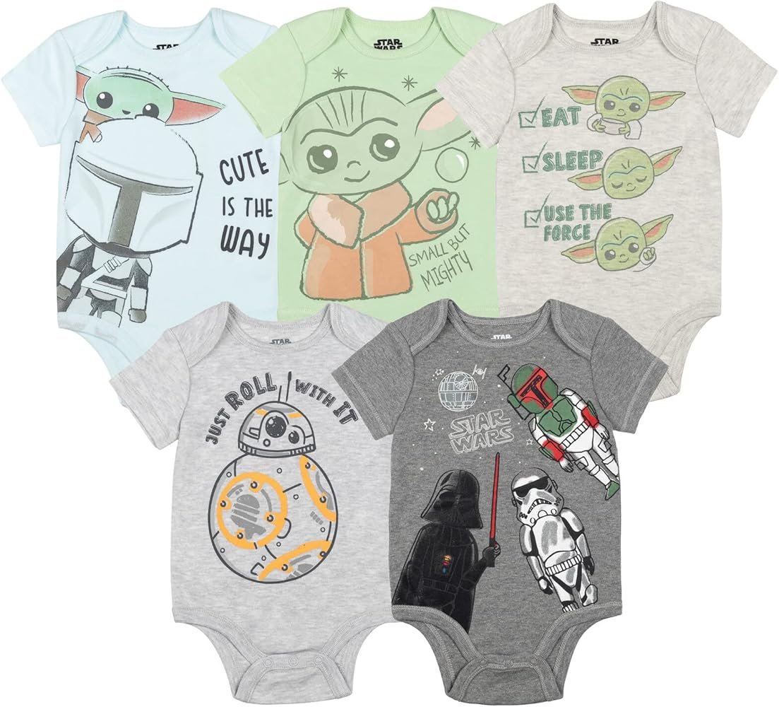 Star Wars Baby Boys 5 Pack Bodysuits