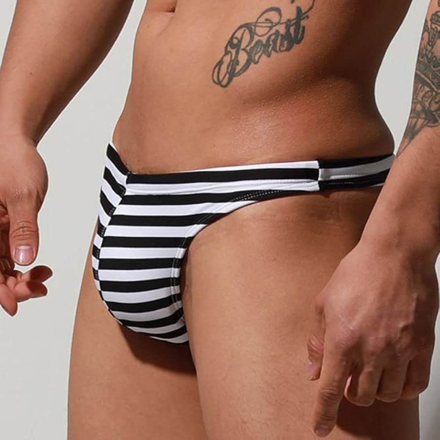 Striped Men Swimwear Swimwear Bikini Gay Men Swimsuit Briefs ...