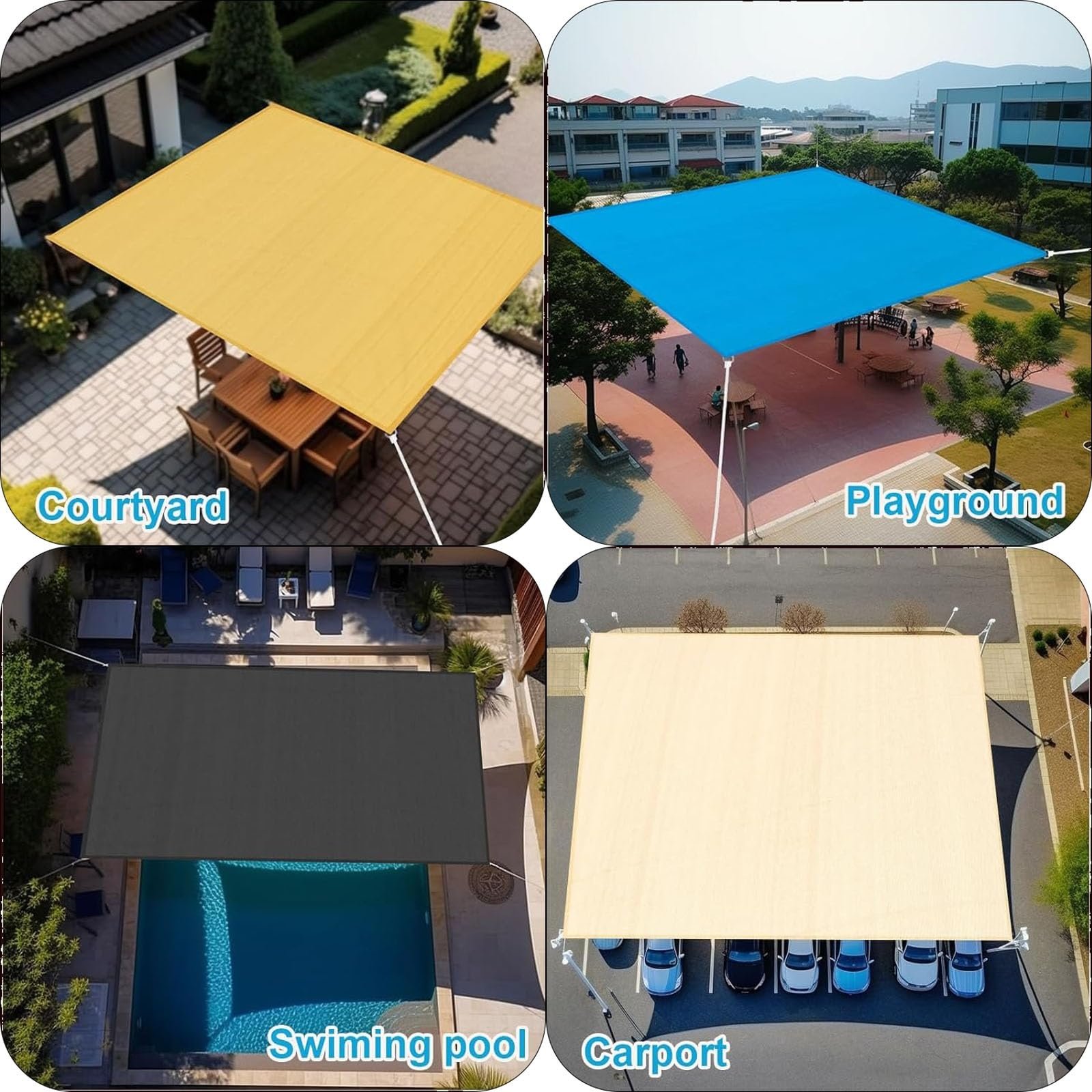 Sun Shade Netting with Fixing Ropes 7.5 x 9.5 m Sun Protection ...