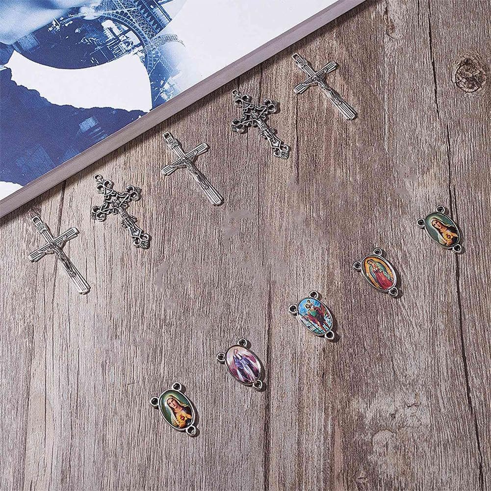 SUNNYCLUE 40PCS Pendentif Crucifix Croix et Centre Médaille ...